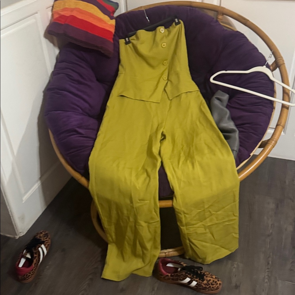 Fashion Nova Yellow Jumpsuit with Button Accents - Picture 4 of 4
